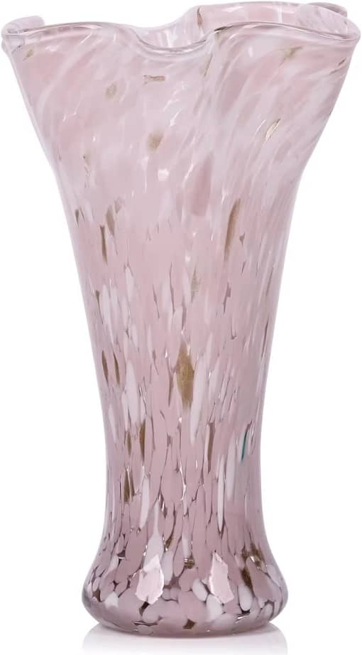 Pink Hand-Blown Glass Vase